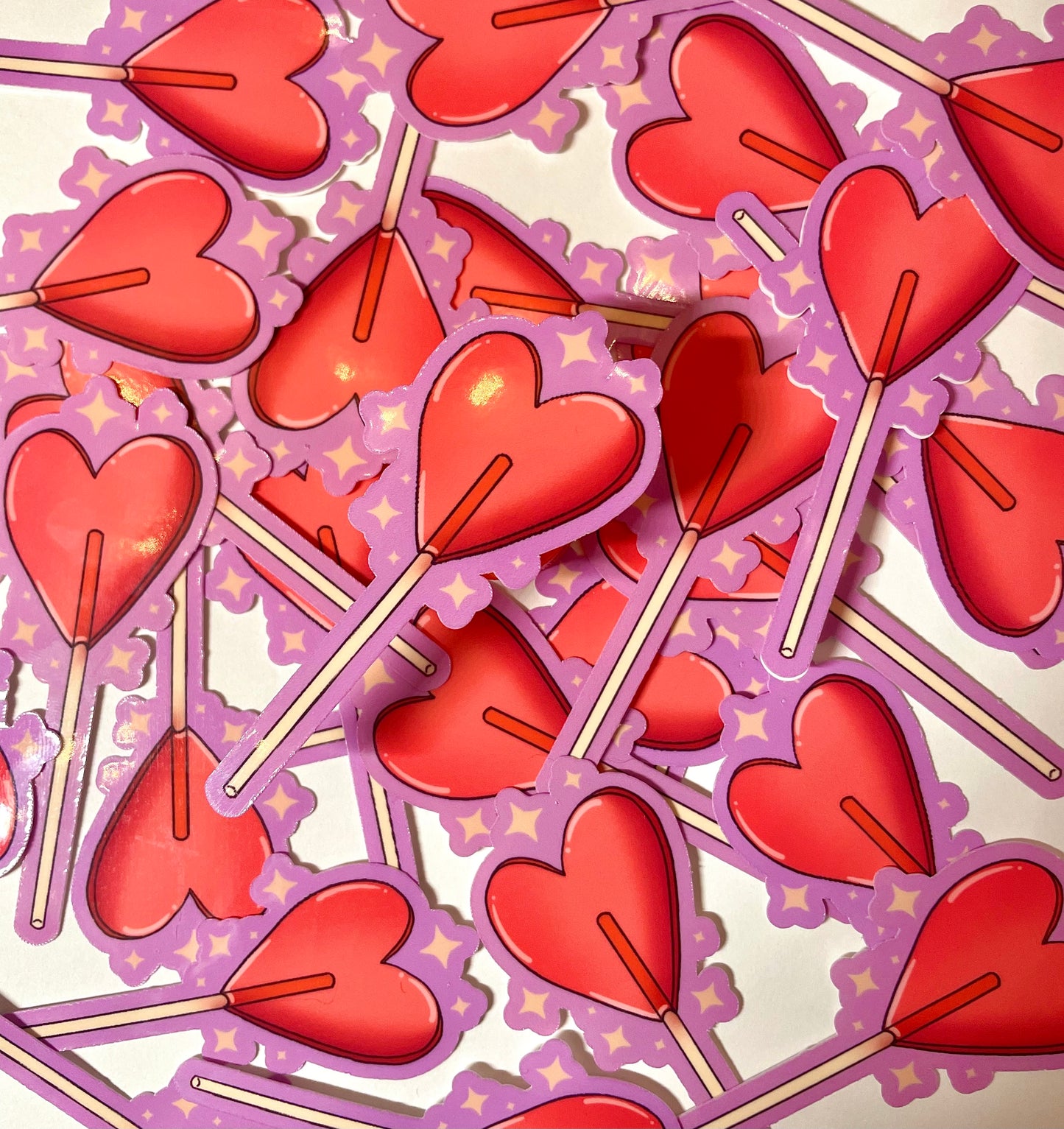 Heart Strawberry Lolipop Sticker